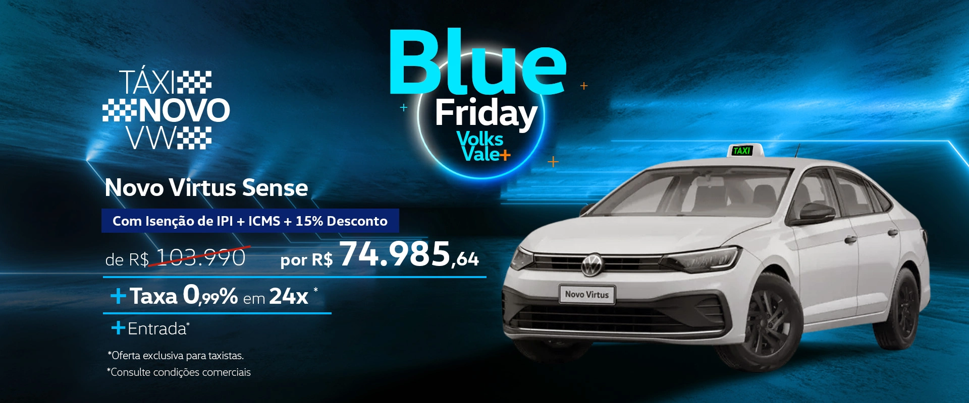 Blue Friday Volkswagen Oferta Virtus Sense Taxistas