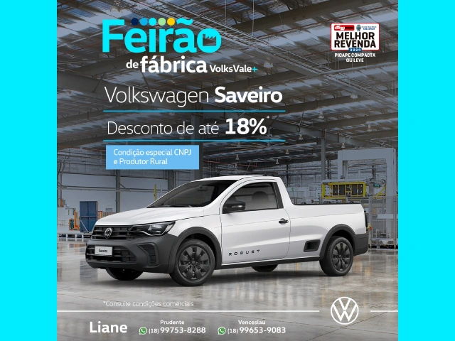 OFERTA FEIRAO DE FABRICA VOLKSWAGEN SAVEIRO PRODUTOR RURAL