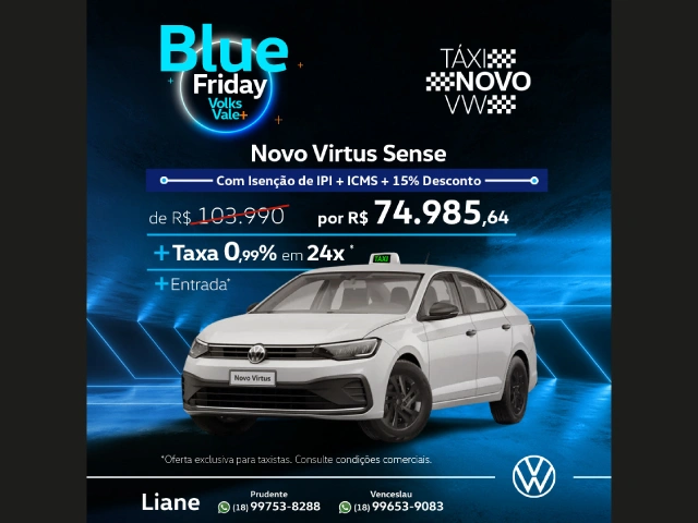 Blue Friday Volkswagen Oferta Virtus Sense Taxistas